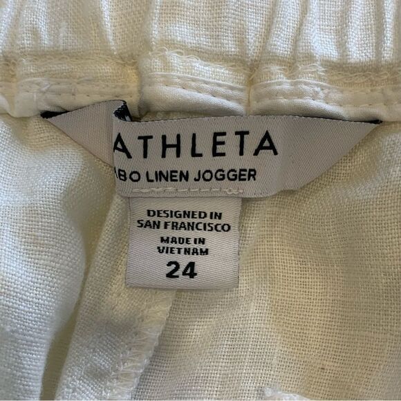 Athleta Cabo Linen Jogger Pants White Plus Size 24 - Picture 7 of 11